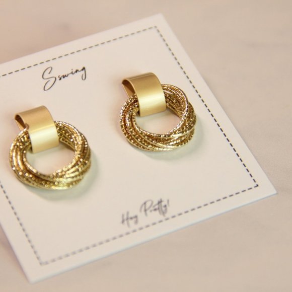 *HOST Pick*Gold Metal Multi-layer Stud Earrings - Picture 3 of 5